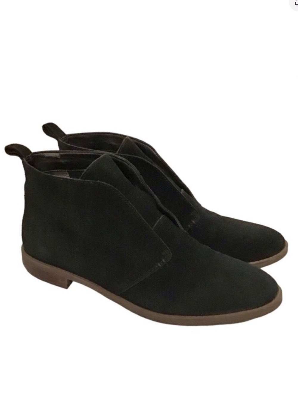 Franco Sarto 11 Men’s Suede Leather Ankle Boots Black Slip On Shoes